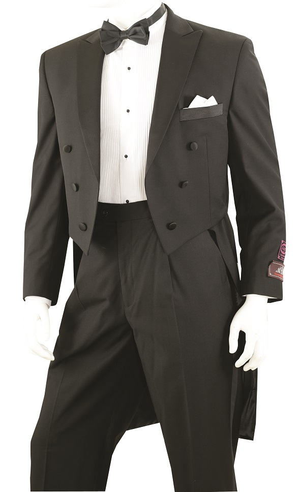 Vittorio St. Angelo Men's 2 Piece Tuxedo with Tails - Classic Fit