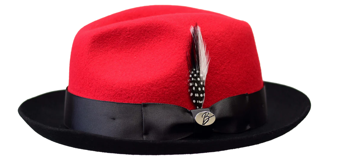 Bently Men's Australian Wool Fedora Hat - Bold Two Tone