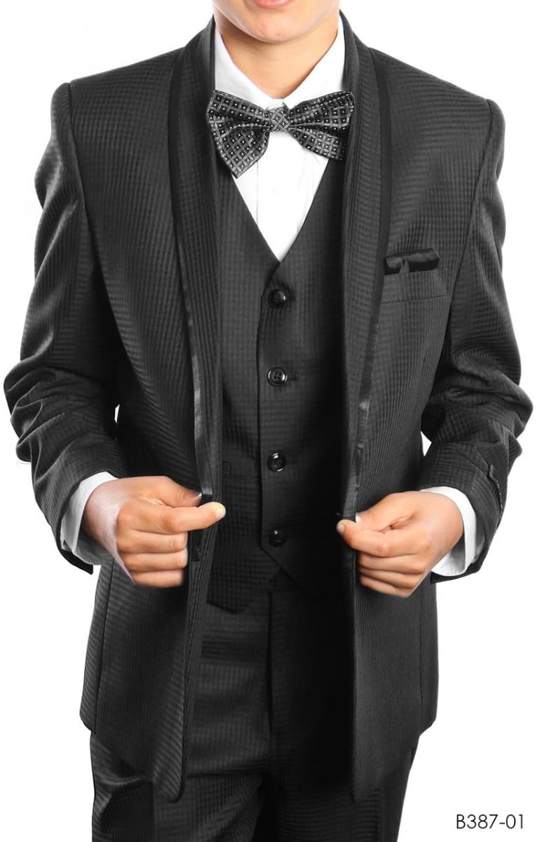 Tazio Boy's 5 Piece Suit with Shirt & Tie - Shawl Lapel